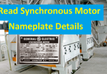 Synchronous Motor Name Plate details