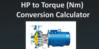 HP to torque (Nm) Conversion Calculator