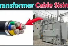 Transformer cable sizing calculation