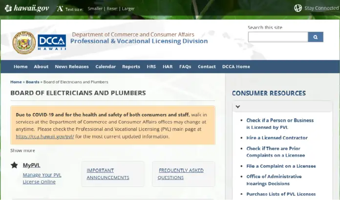 Get Electrical License In Hawaii Process Contractor License Cost   Hawaii Home Page Png 696x410 