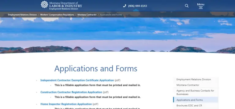 Get Electrical Contractor License In Montana Types Process Form   Montana Home Page Png 768x357 